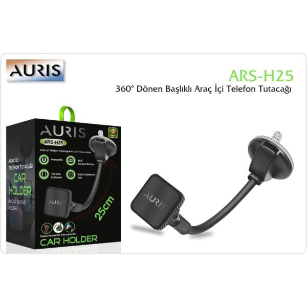 Auris H25 360 Derece Dönebilen Araç İçi Telefon Tutucu