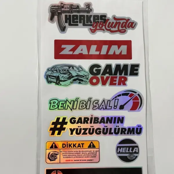 Araba Arka Cam Yazıları Hologramlı