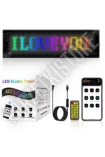 Matrix Led Panel Cama Yapışan Telefon Kontrollü Led Ekran Panel Büyük Boy 11*37 CM - Görsel 2