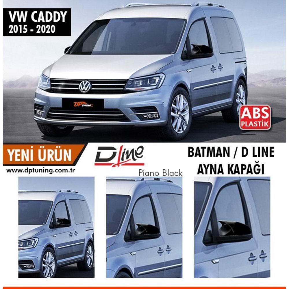 24402 VW CADDY 15-20 YARASA AYNA KAPAĞI P.BLACK - Görsel 1