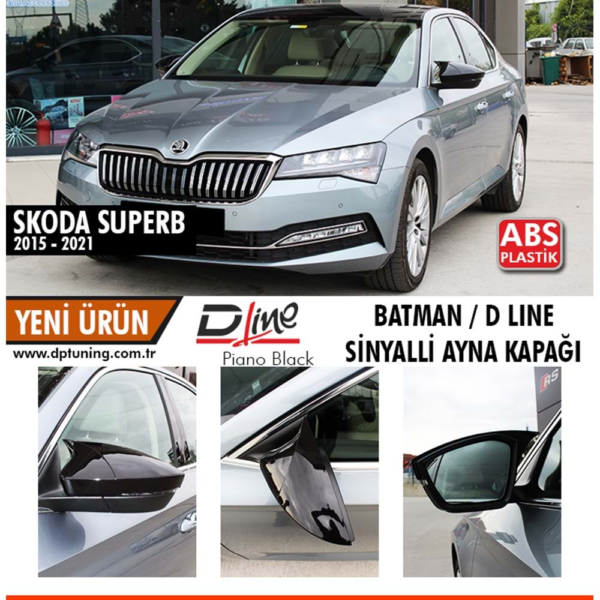 SKODA SUPERB 15-21 YARASA AYNA KAPAĞI P.BLACK