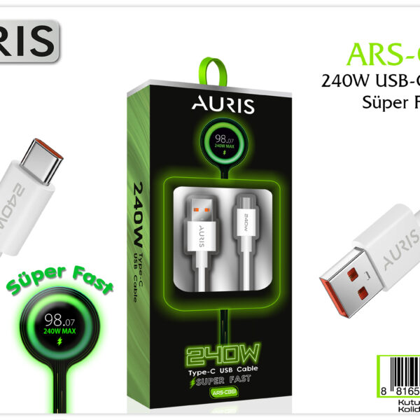 Auris Cb61 240watt Süper Fast Saliseli Type-c Şarj Kablosu