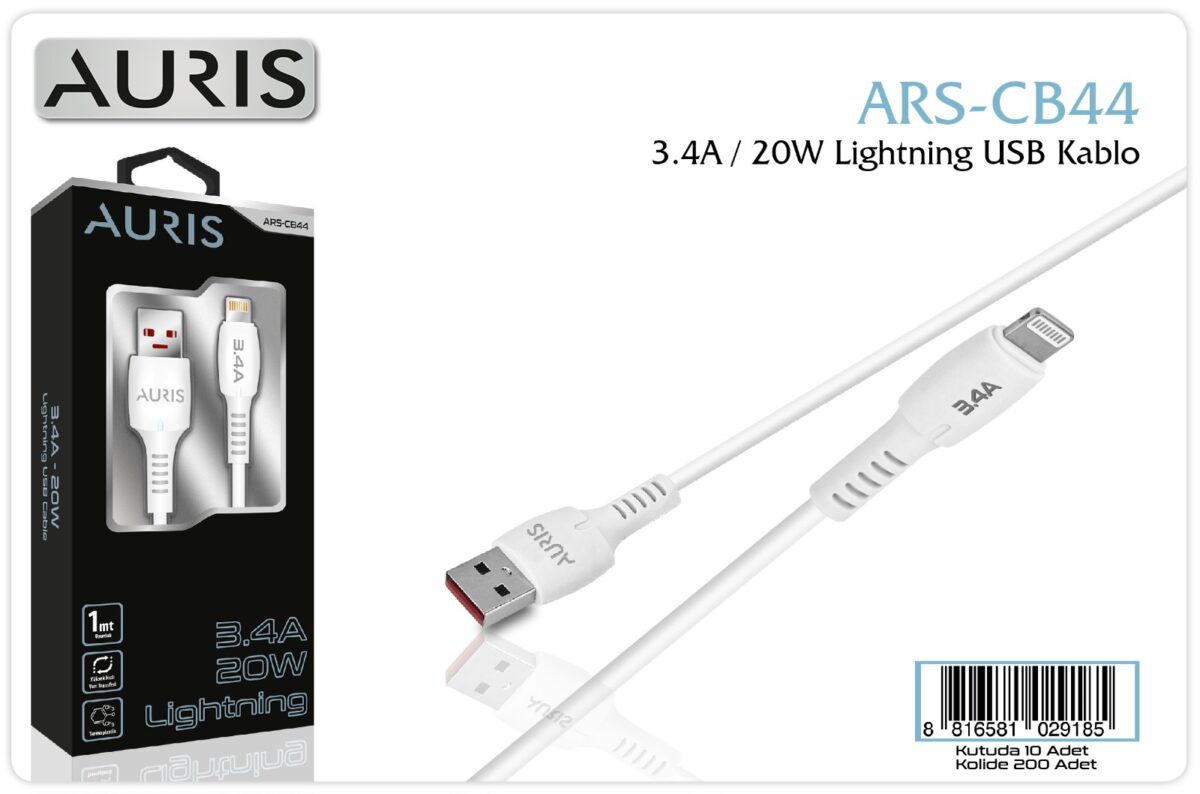 Auris CB44 20W Lightning Kablo – Yıldırım Oto Aksesuar