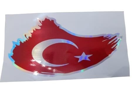 ÇIKARTMA HOLOGRAM PENÇE BAYRAK 10X18