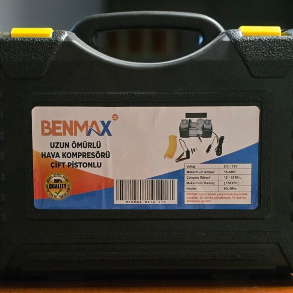 Araç Oto Lastik Şişirme Kompresörü Çift Pistonlu Kutulu