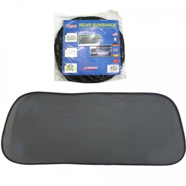 PERDE GÜNEŞLİK ARKA CAM VANTUZLU TRAPEZ SİYAH 100CMX50CM