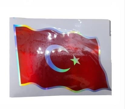 ÇIKARTMA HOLOGRAM DALGALI BAYRAK ORTA 15X21