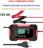12v 6a Akıllı Araba Motosiklet Lcd Ekran Araç Akü Onarım Hızlı Şarj Cihazı Islak Kuru Jel Kurşunasit