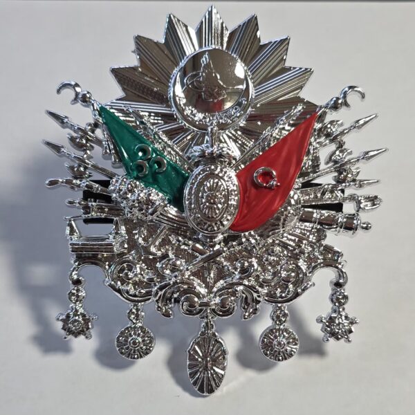 Osmanlı Devlet Arması Vidalı Kabartma Logo Büyük 12x11cm Krom