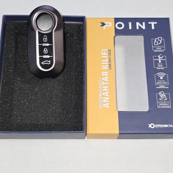 Fiat Doblo Buton Silikon Oto Anahtar Kumanda Kabı Kılıf Gri