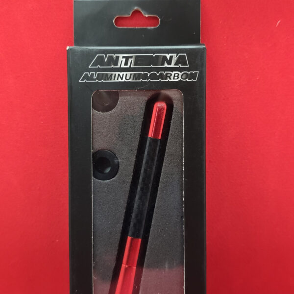 Her Araca Uygun Alüminyum Vidalı Karbon Fiber Oto Radyo Anten Çubuğu Kırmızı