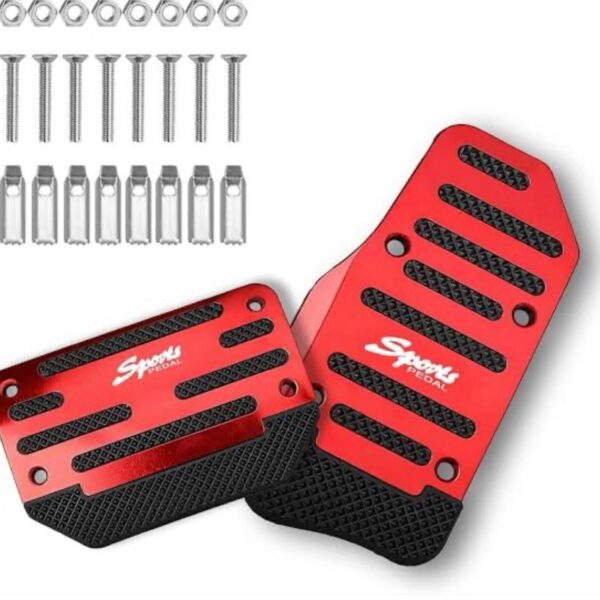 Araba Pedal Seti Spor Kaymaz Otomatik Araba Gaz Fren Pedalı Kapağı Kırmızı