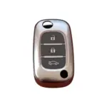 Renault Fuluence Anahtar Uyumlu Silikon Oto Anahtar Kumanda Kabı Kılıf Füme - Görsel 2