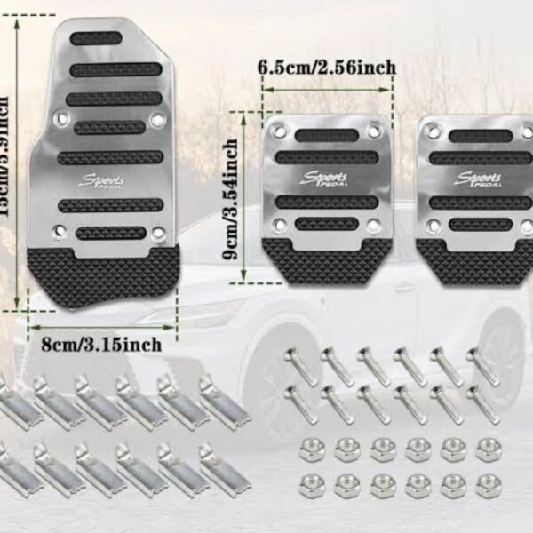 Araba Pedal Seti Spor Kaymaz Manuel Araba Gaz Fren Debriyaj Pedalı Kapağı Silver