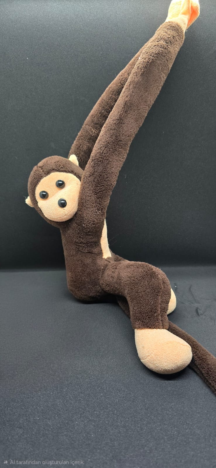 WhatsApp Image 2026-02-10 at 18.08.54 (2) Elleri Yapışan Peluş Maymun Koyu Kahverengi - Görsel 1