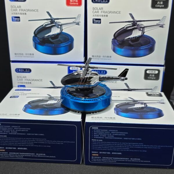 Güneş Enerjili Helikopter Araba Koku Salar Mavi
