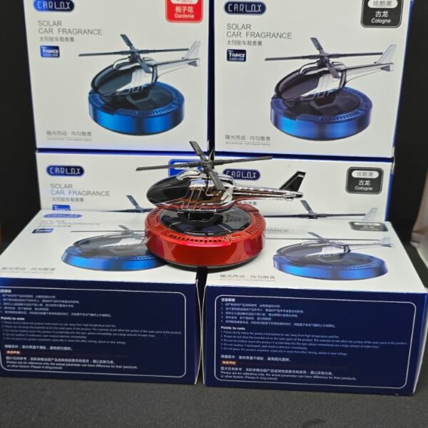 Güneş Enerjili Helikopter Araba Koku Salar Kırmızı