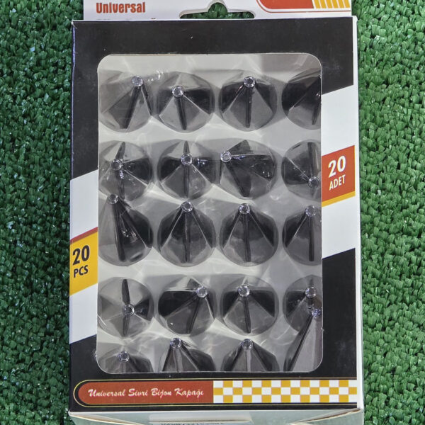 Universal Sivri Bijon Kapağı Gümüş 20 Adet Set