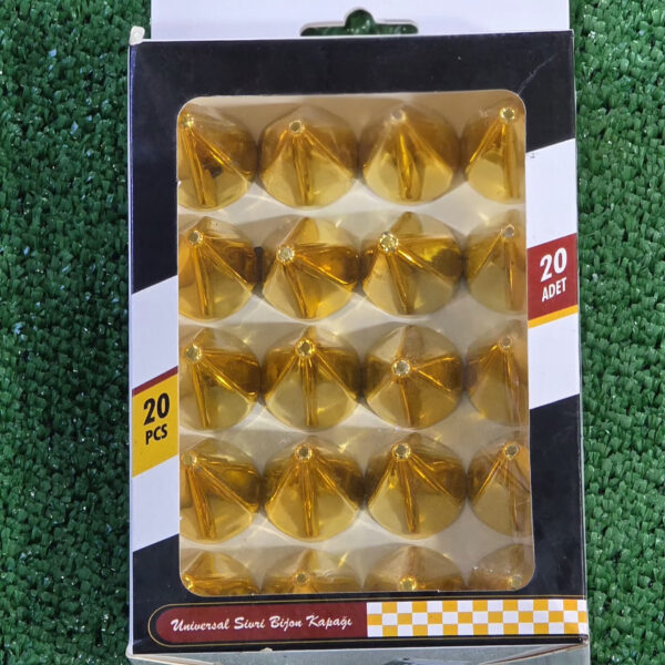 Universal Sivri Bijon Kapağı Gold Sarı 20 Adet Set