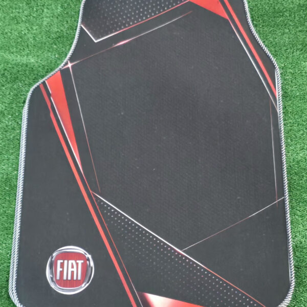 4 Adet Siyah Kırmızı Tasarımlı Universal Oto Paspas Seti – Kaymaz Tabanlı Araç İçi Paspas