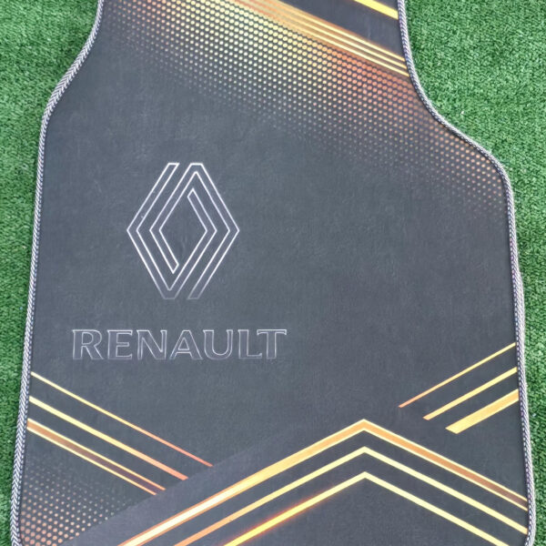 4 Adet Siyah Gold Çizgili Universal Oto Paspas Seti – Kaymaz Tabanlı Şık Araç Paspası