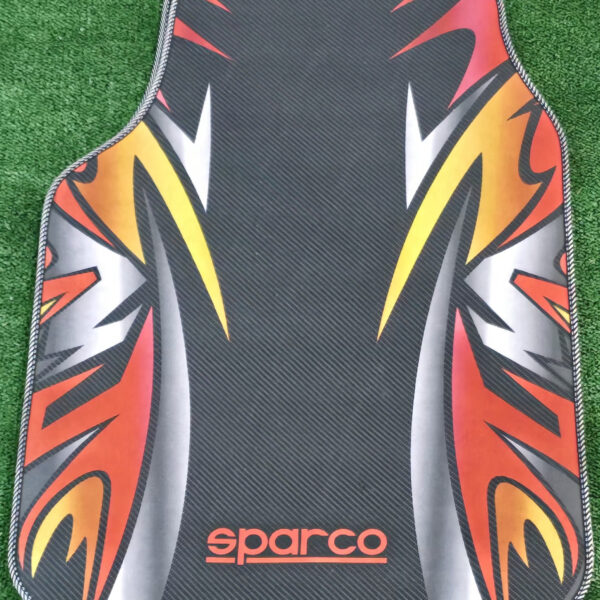 4 Adet Siyah Turuncu Sport Tasarımlı Universal Oto Paspas Seti – Kaymaz Tabanlı Araç Paspası