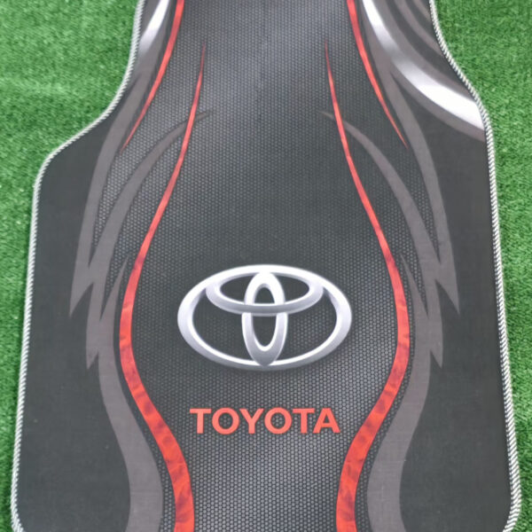 4 Adet Siyah Kırmızı Sport Tasarımlı Universal Oto Paspas Seti – Kaymaz Tabanlı Araç Paspası