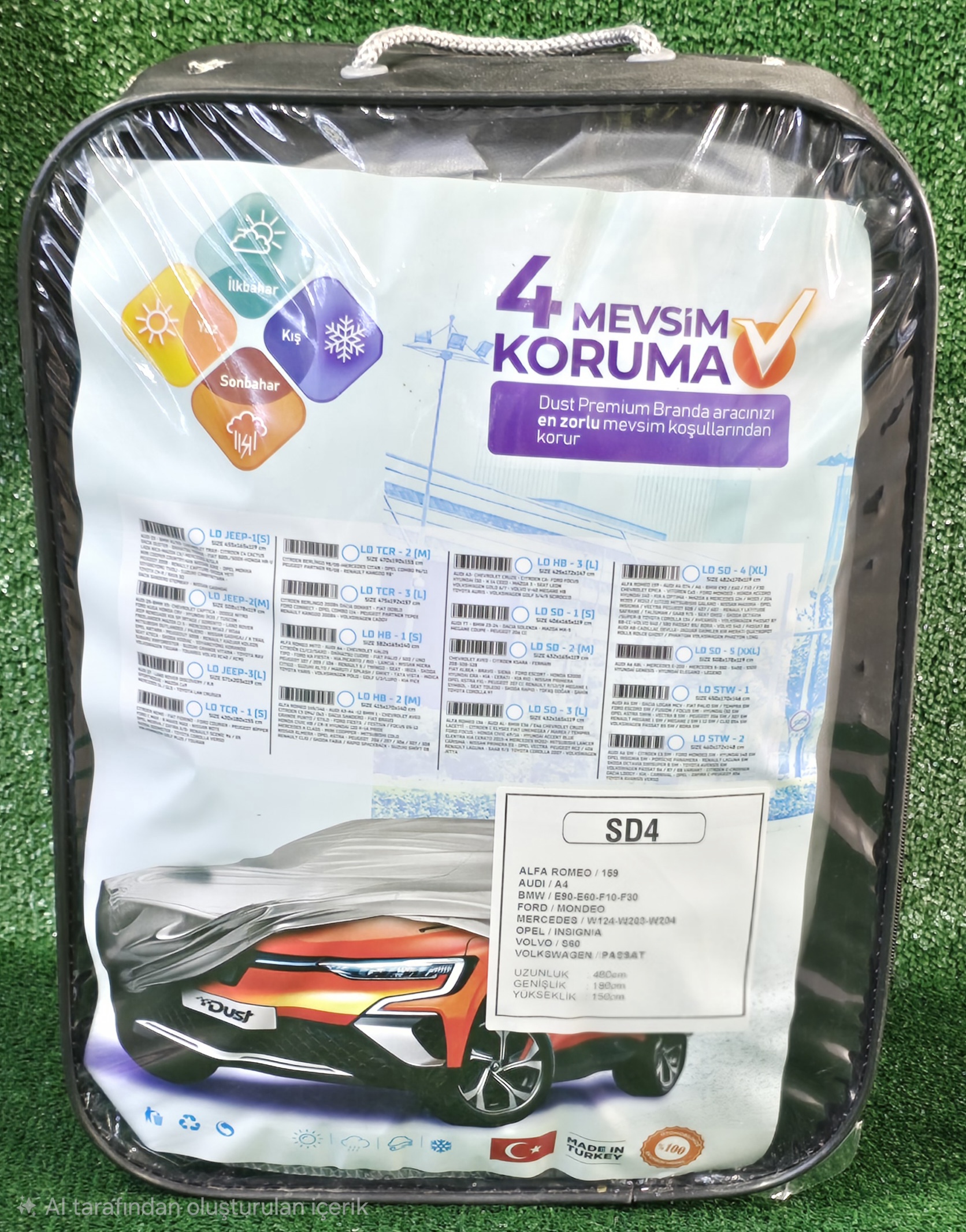 BRANDA SEDAN 4 Mevsim Sedan Araç Brandası – SD4 Oto Koruma Brandası - Görsel 1