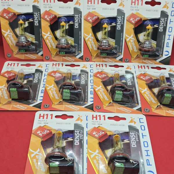 H11 Photon Extreme Yellow Far Ampulü 12V 55W – Güçlü Sarı Işık Performansı