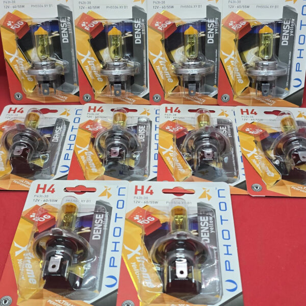 H4 Photon Extreme Yellow Far Ampulü 12V 60/55W – Güçlü Sarı Işık Performansı