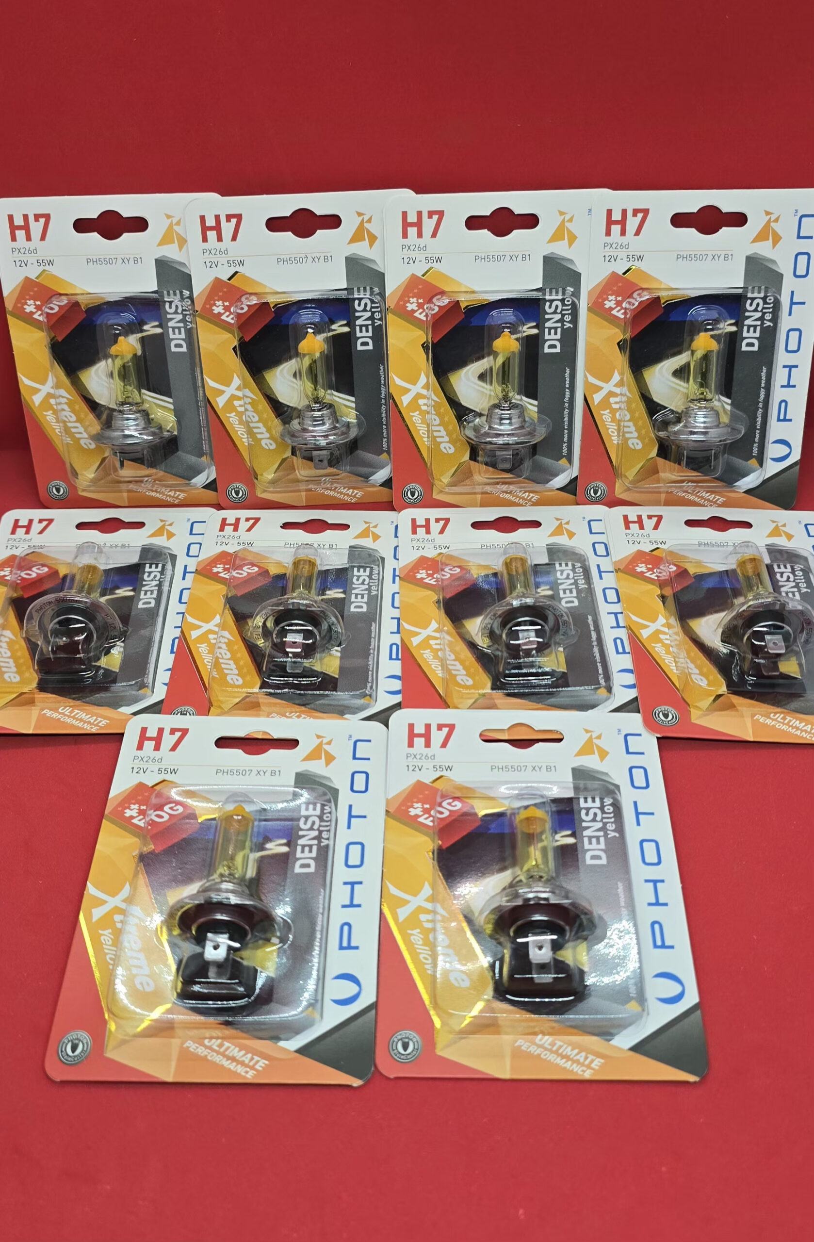 H7-PHOTON-LİMON H7 Photon Extreme Yellow Far Ampulü 12V 55W – Güçlü Sarı Işık Performansı - Görsel 1